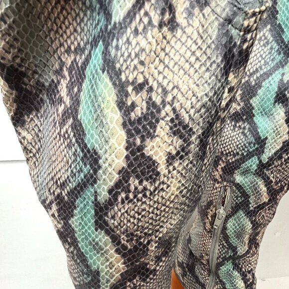 Jeffrey Campbell Rockferry Boots Size 7 Blue Snakeskin Brown Platform Knee High - Picture 10 of 17